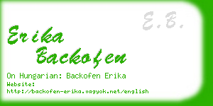 erika backofen business card